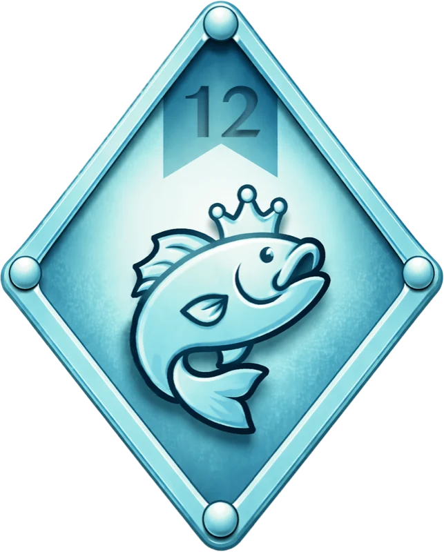 Goldenes Ranking-Abzeichen der AngelChamp App mit Siegertreppchen