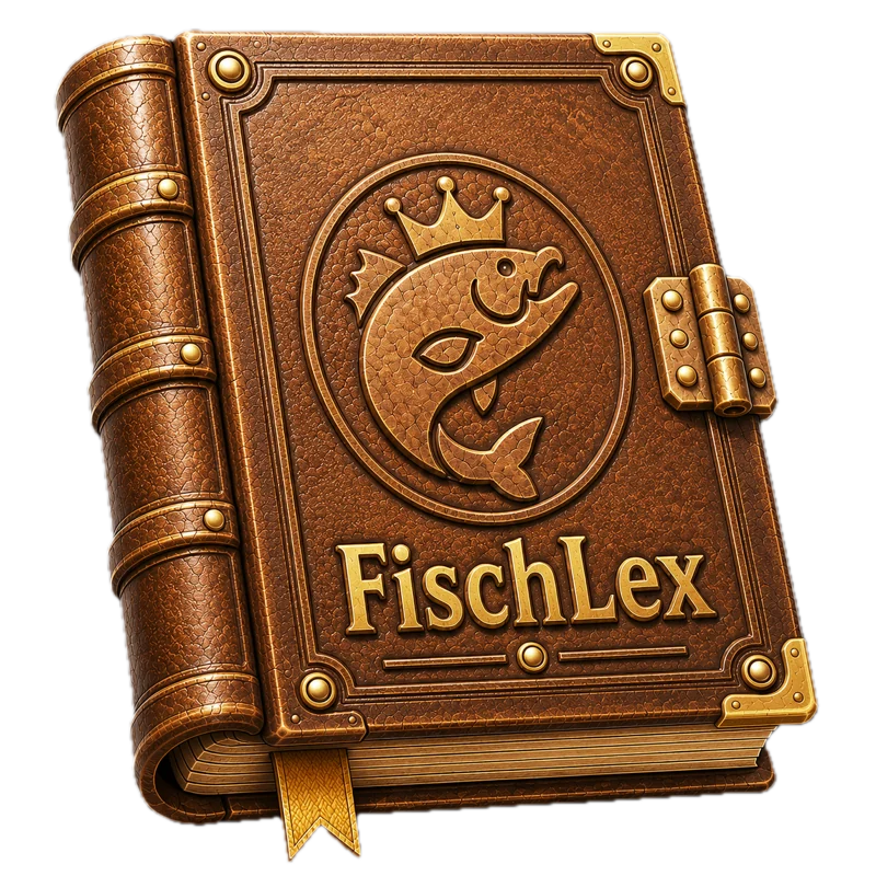 Aufgeschlagenes FischLex-Buch der AngelChamp App